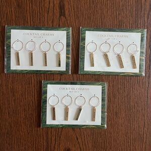 Saks Fifth Avenue Gold Wine Charms Set of 3 Packages MSRP: $45